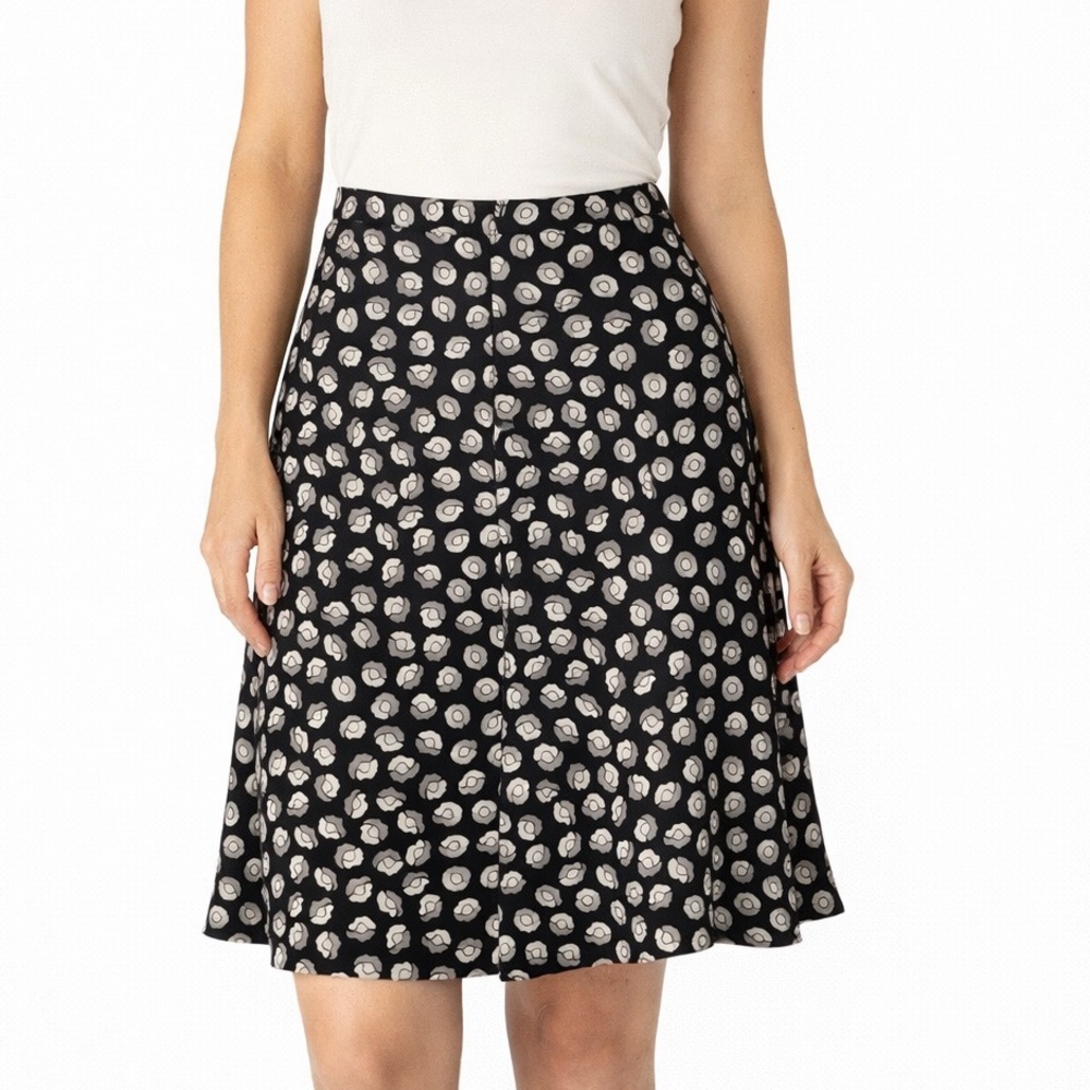 Diane Von Furstenberg Rosalita Silk A-Line Skirt Ballet Rose Print Size 8 Medium
